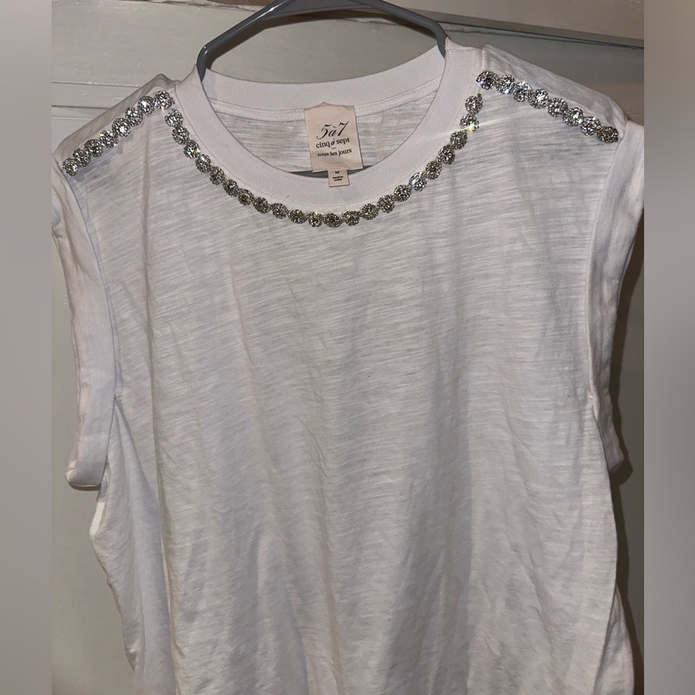 Cinq a Sept rhinestone t shirt